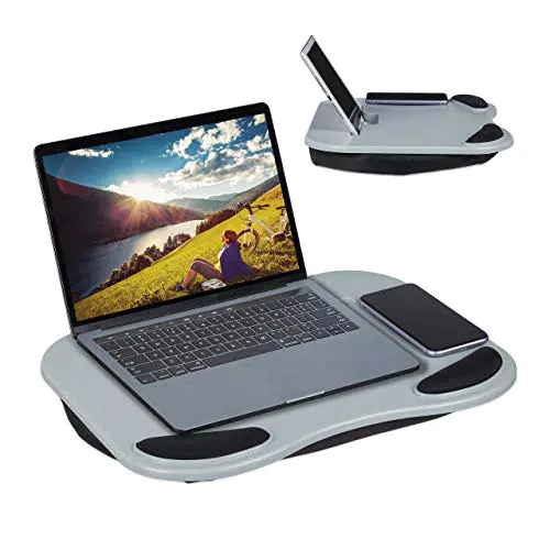 Relaxdays Cuscino per PC, Supporto Ergonomico per Laptop, Grigio
