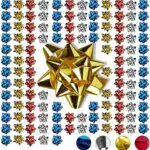 Relaxdays Set da 100 Fiocchetti per Pacchetti Regalo, multicolore