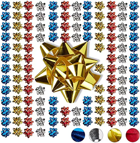 Relaxdays Set da 100 Fiocchetti per Pacchetti Regalo, multicolore