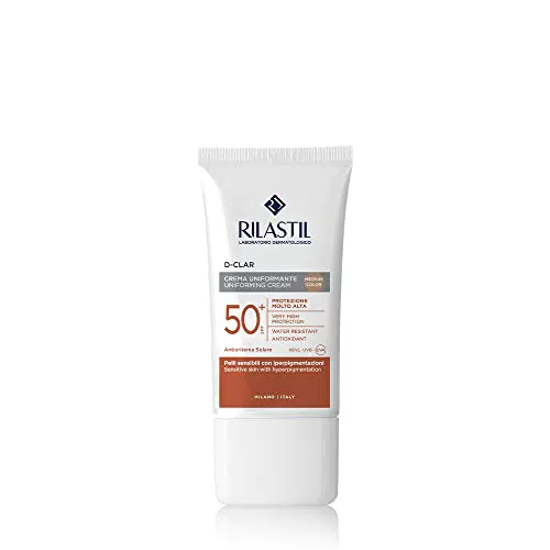 Rilastil D-Clar Crema Colorata Viso, Azione Depigmentante e Uniformante per Pelli Sensibili