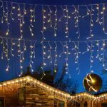 RJEDL Cascata Luci Natale, 360 Leds Tenda Luminosa Esterno cascata