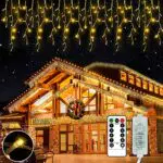 RJEDL Cascata Luci Natale, 480 Leds Tenda Luminosa Esterno cascata