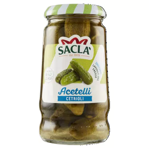 Saclà, Acetelli, Cetrioli All'Aceto di Vino, Ideali per Aperitivo