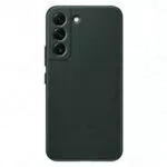 Samsung Leather Cover custodia in pelle per Galaxy S22, Verde foresta