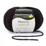 Schachenmayr Merino Extrafine Gomitolo di lana vergine, nero