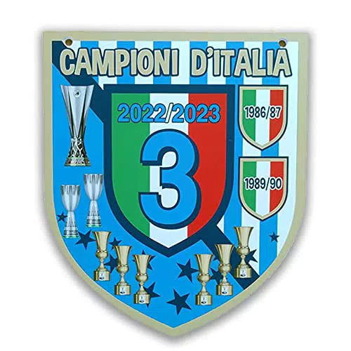 Scudetto Napoli Campione Materiale Forex 5mm Misura 35X30 CM Con Fori per appendino