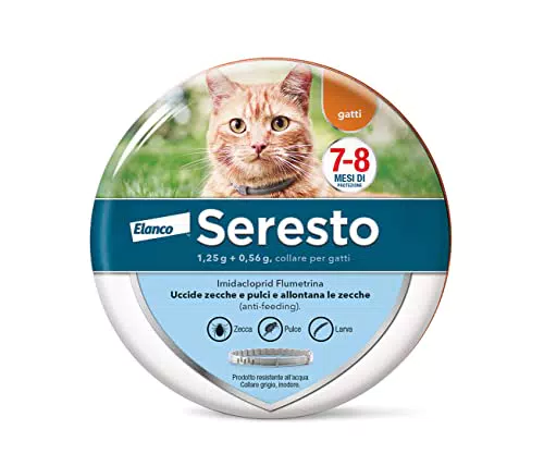 Seresto collare antiparassitario per gatti. Elimina pulci e zecche