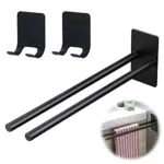Set Porta Asciugamani Bagno In Acciaio Inox, 1 Porta Asciugamani Bagno Adesivo e 2 Ganci Portasciugamani