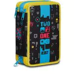 Seven Astuccio Scuola Portapenne Two Players One Console - 3 Zip Completo di Pennarelli