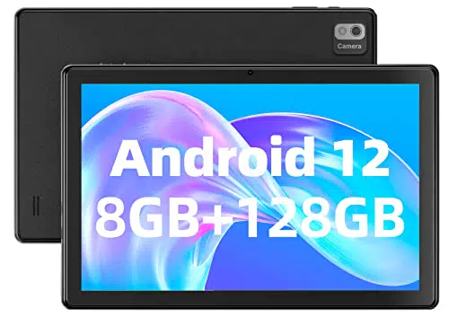 SGIN Tablet 10.1 Pollici 8GB RAM 128GB ROM, Android 12 Octa-Core 1.6GHz Tablet, 1920 * 1200 IPS HD, 5MP + 8MP Fotocamera, 6000 mAh, 2.4G / 5G WiFi, GPS + SIM, TF Espandibile fino a 256GB