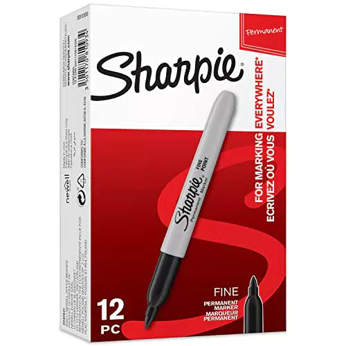 Sharpie Pennarelli Indelebili, Punta Fine, Scatola da 12, Nero