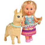 Simba 105733497 - Bambola Evi Love, in un dolce vestito con alpaca e lino