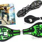 SKATE BOARD WAVE 2 RUOTE WAVEBOARD SKATEBOARD RUOTE LUCI LED COLORI ASS.TI