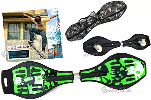 SKATE BOARD WAVE 2 RUOTE WAVEBOARD SKATEBOARD RUOTE LUCI LED COLORI ASS.TI