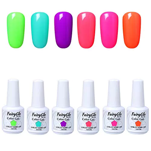 kit di Smalto Semipermanente per Unghie in Gel UV LED 6 pezzi