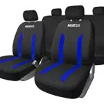 Sparco Set Completo di Coprisedili Sabbia Nero/Blu Universali