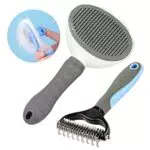Spazzola per Sottopelo + Spazzola per Toelettatura per Cani Gatto