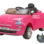Spidko Fiat 500 Rosa, Auto elettrica per Bambini, con Telecomando e