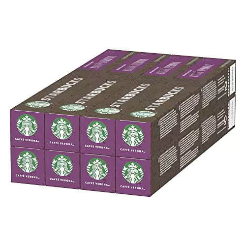 Starbucks Caffè Verona di Nespresso Caffè Espresso Dalla Tostatura Forte 8 Astucci da 10 Capsule