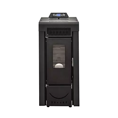 STUFE A PELLET ITALIA - Mod. NIAGARA da 9Kw, Garanzia 24 Mesi (Nero)