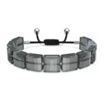 Swarovski Letra Bracciale in Cristalli Swarovski, Placcato in Tonalità Rodio, Grigio