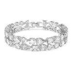 Swarovski Tennis Deluxe Braccialetto, con Zirconia Swarovski, Bianco