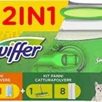 Swiffer Panni Catturapolvere, 1 Scopa E 8 Ricariche Dry