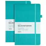 Taccuini da diario da 2 pezzi, diario giornaliero con copertina rigida in pelle PU con carta spessa, Blu