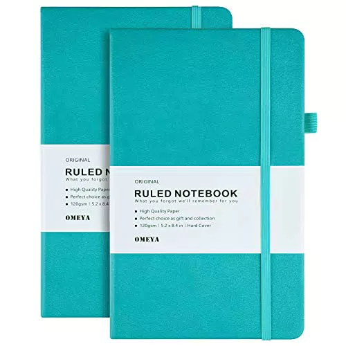 Taccuini da diario da 2 pezzi, diario giornaliero con copertina rigida in pelle PU con carta spessa, Blu
