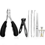 Tagliaunghie Professionale, set 7-Piece Strumento tronchesino unghie piedi Trimmer e Nail File antiscivolo Taglia Unghie con Easy Grip Manico di gomma per gli uomini Donne Anziani Professionali