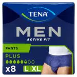 Tena MEN, Boxer Assorbenti per Perdite Urinarie, Elasticizzati, Taglia L, 8 Pezzi