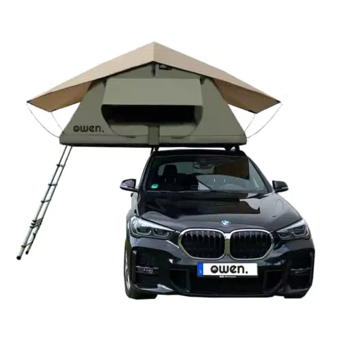 Tenda da tetto Owen I Colore verde oliva I Per campeggio e viaggi I Versione two I Senza pre-tenda I Con scala I Robusta e resistente I Facile da installare