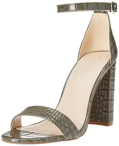 The Drop Rebecca Strappy - Sandali Con Tacco Alto da Donna, coccodrillo verde, 40