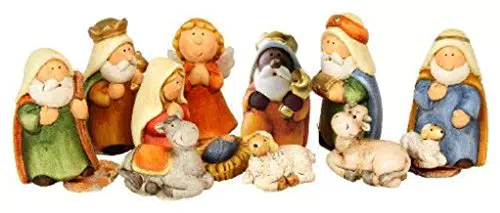 Timtina - Set di statuine per presepe, 11 pezzi