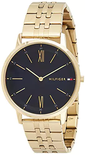 Tommy Hilfiger Orologio Analogico al Quarzo da Uomo con Cinturino in Acciaio Inossidabile Dorato - 1791513