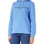 Tommy Hilfiger REGULAR HILFIGER HOODIE, Felpa con cappuccio Donna, Blu, M