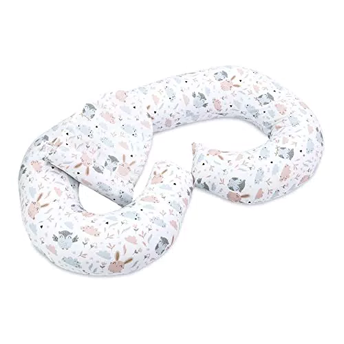 Totsy Baby Cuscino per gravidanza, a forma di C per allattamento, fantasia: Gufo/Coniglio