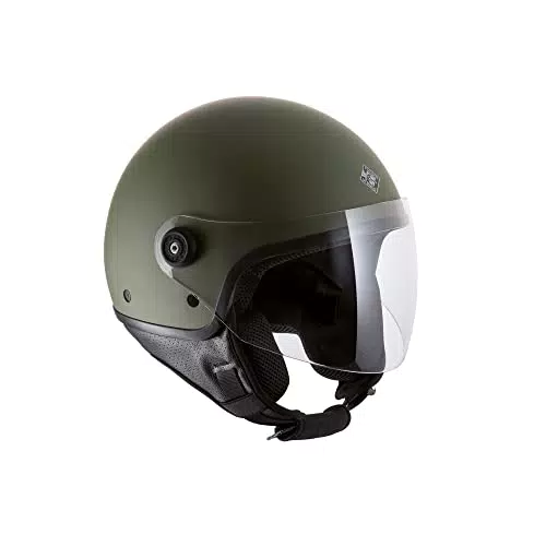 Tucano Urbano EL JETTIN 1000-83/5 - Casco Demi-Jet, Verde Airborne Opaco, L