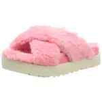 UGG Fuzz Sugar Cross Slide, Pantofole Donna, Pink Jasmine