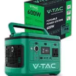 V-TAC Centrale Elettrica Portatile Power Station 600W - Batteria di Accumulo 568Wh - Potenza Max 1000W - AC:220V - Display LED - Ricarica con Pannello Fotovoltaico Opzionale o Alimentatore Corrente