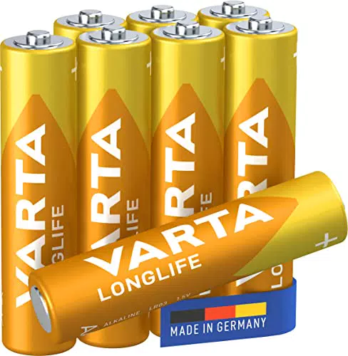 Varta 4103101418 Longlife Batteria Alcalina, Confezione da 8 Pile Ministilo AAA