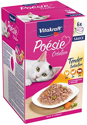 Vitakraft Gatto Cibo umido mangime poésie Multipack Cuore ciotole 6x 85g