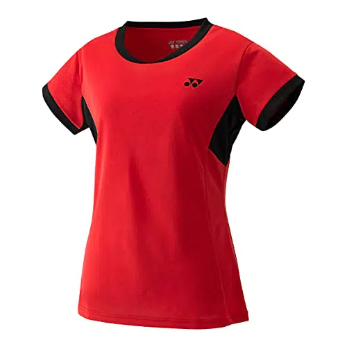 Yonex MAGLIA GIROCOLLO YW0010 BADMINTON DONNA, Rosso tramonto.
