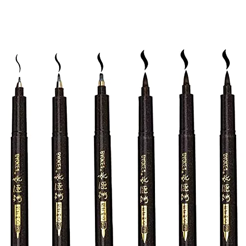 YOUYIKE 6 Penne per Calligrafia di 4 dimensioni, nero