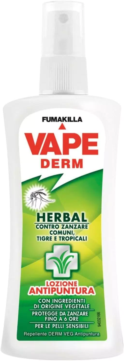 Vape Derm Hebrla, Lozione anti puntura contro zanzare comuni e tigri