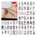 60 Fogli Tattoo Temporanei Imperméable 3D Tatuaggi Temporanei Donna Fleurs