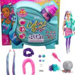 Barbie - Bambola con Glitter Viola con 25 Sorprese e Tanti Accessori per Acconciature Capelli e a Tema Festa