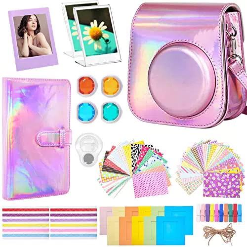 Accessori per Instax Mini 11 (Inclusa Borsa Fotografica/Album Fotografico/Obiettivo per Selfie/Filtro/Cornice per Pellicola/Adesivo)