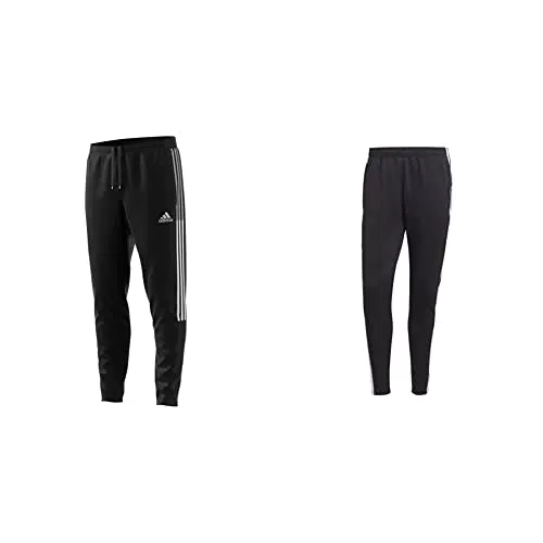 adidas TIRO 21 Pantaloni della Tuta, Nero, L & SQUADRA21, Pantaloni da Allenamento, Nero Bianco, L