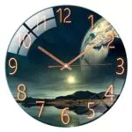 ALEENFOON Orologio da Parete in Vetro Decorato, 30 cm (Meraviglie mare)